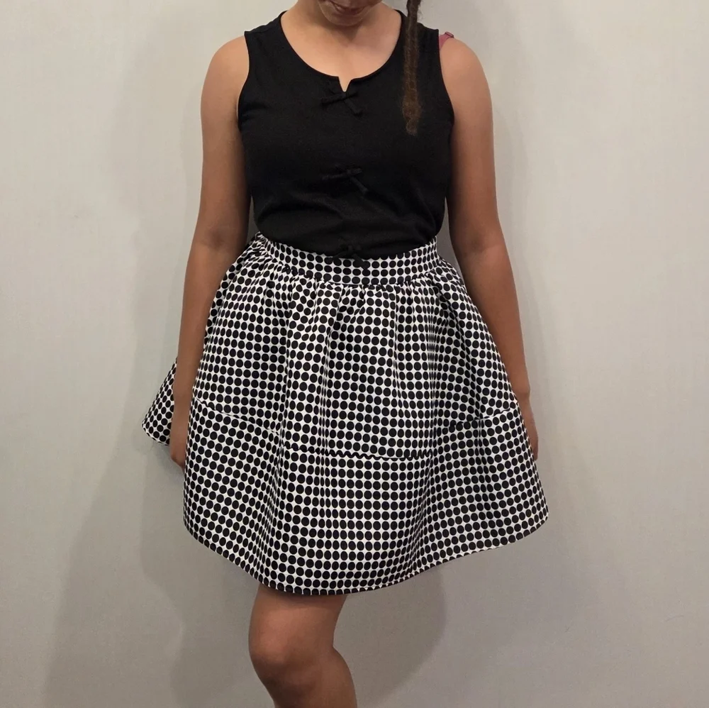 Express Polka Dot Mini Circle Skirt With Pockets Size 2 26" Waist - Picture 5 of 7